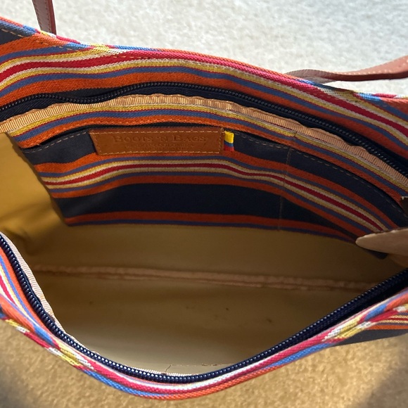 Navy Striped Canvas Shoulder Bag - Picture 6 of 6